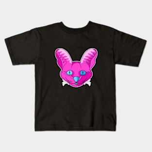 serval cat face cartoon Kids T-Shirt